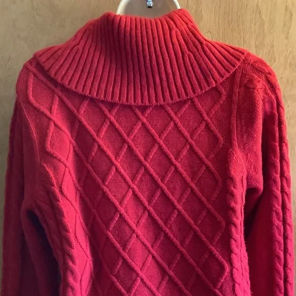 EUC Calvin Klein Red Cowl Neck Sweater  Size:  Medium - Picture 2 of 5